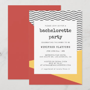 80s Pop art Memphis style Bachelorette Party Invitation