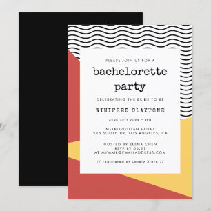 80s Pop art Memphis style Bachelorette Party Invitation