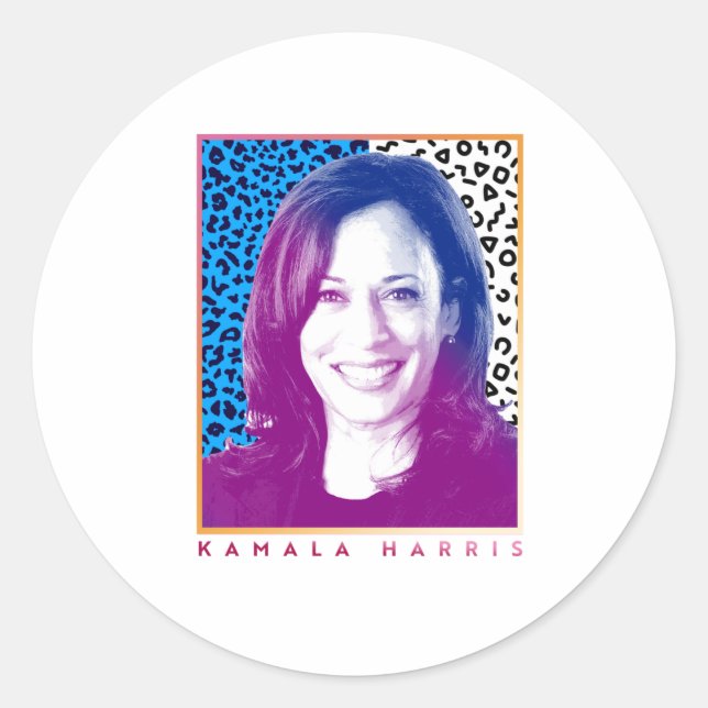 80s Poster - Kamala Harris Classic Round Sticker (Front)