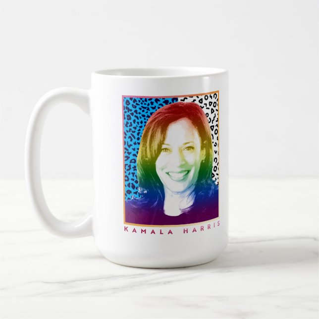 80s Poster - Kamala Harris Pride Coffee Mug (Left)