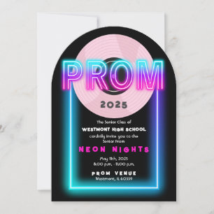80's Prom Theme Invitation