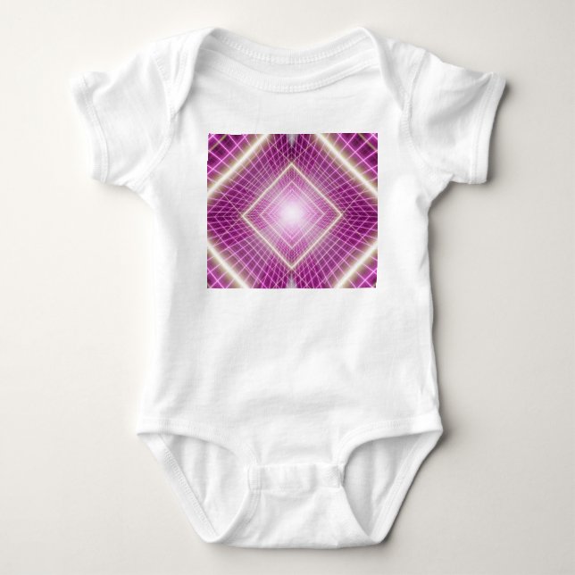 80s Retro: 3D Sci-Fi Background. Baby Bodysuit (Front)