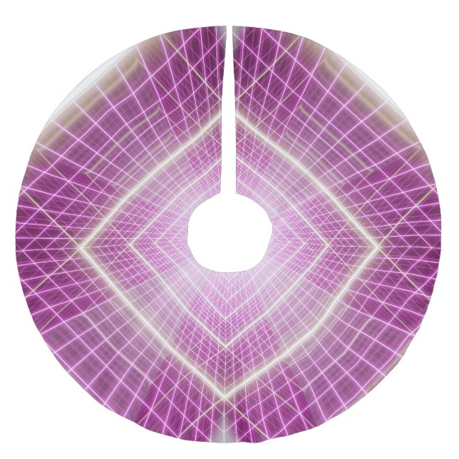 80s Retro: 3D Sci-Fi Background. Brushed Polyester Tree Skirt (Front)