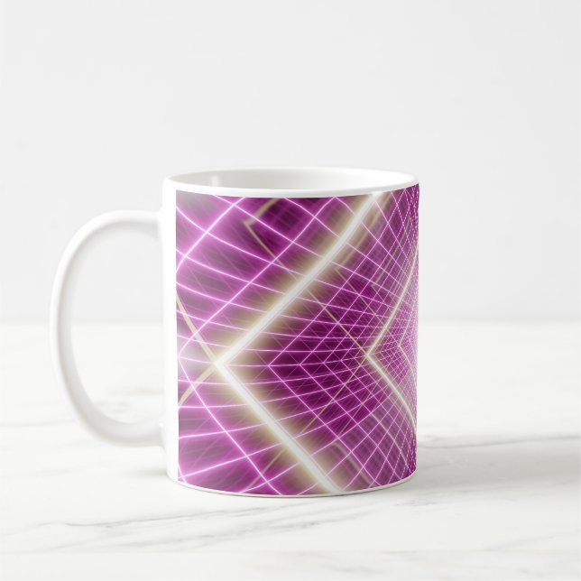 80s Retro: 3D Sci-Fi Background. Coffee Mug (Left)