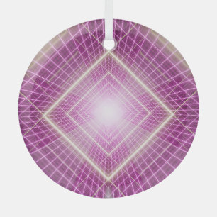 80s Retro: 3D Sci-Fi Background. Glass Tree Decoration