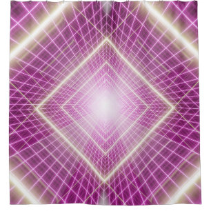 80s Retro: 3D Sci-Fi Background. Shower Curtain