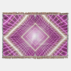 80s Retro: 3D Sci-Fi Background. Throw Blanket