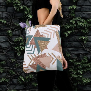 80s Retro Abstract   70s Green and Gold Palette Tote Bag