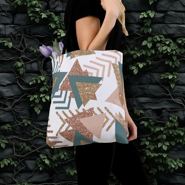 80s Retro Abstract | 70s Green and Gold Palette Tote Bag (Creator Uploaded)
