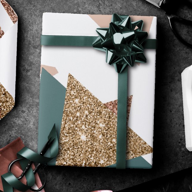 80s Retro Abstract | 70s Green and Gold Palette Wrapping Paper (Creator Uploaded)