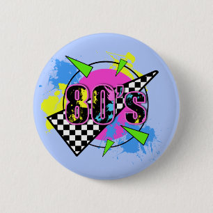 80's Retro Abstract Design 6 Cm Round Badge
