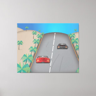 80s Retro Arcade Race Canvas Print