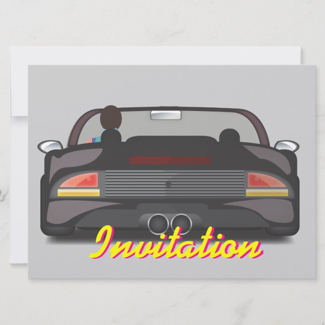 80s Retro Arcade Race Invitation (Front)