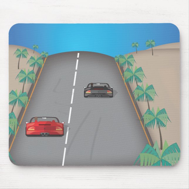 80s Retro Arcade Race Mouse Mat (Front)