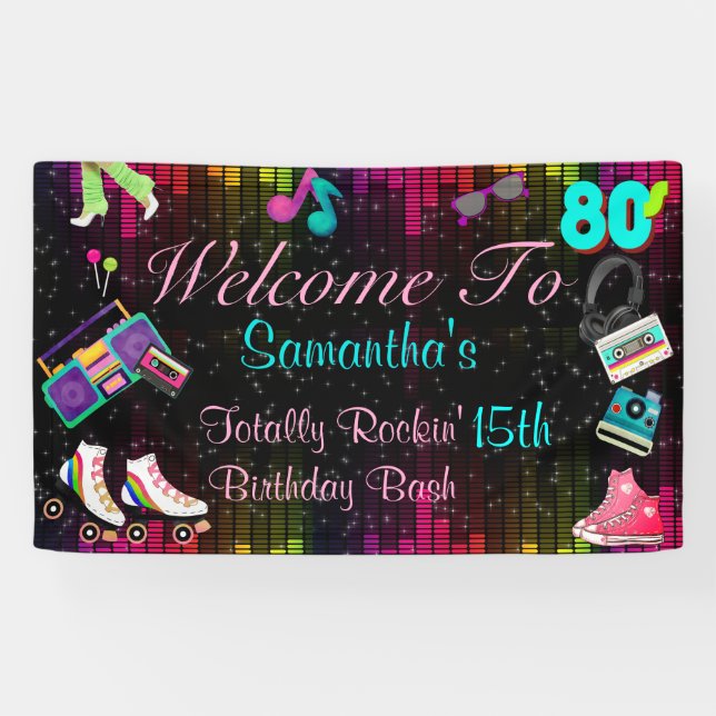 80's Retro,  Back to the 80's Banner (Horizontal)