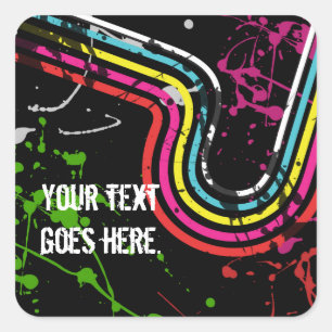 80's Retro Birthday Party favour sticker