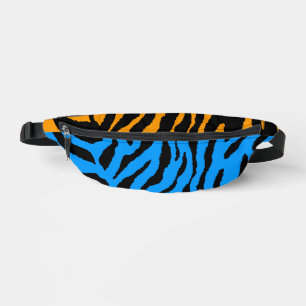 80s RETRO BLUE ORANGE TIGER STRIPES FANNY PACK