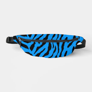 80s RETRO BLUE TIGER STRIPES FANNY PACK