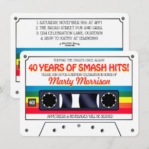 80's Retro Cassette Birthday Party Invitation