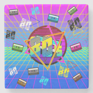 80's Retro Cassette Tape Old School Stone Coaster
