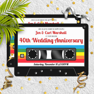80's Retro Cassette Wedding Anniversary Party Invitation