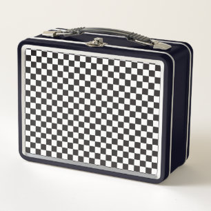 80's Retro Chequerboard Metal Lunch Box