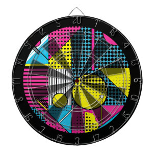 80s Retro Colorful Texture Dartboard