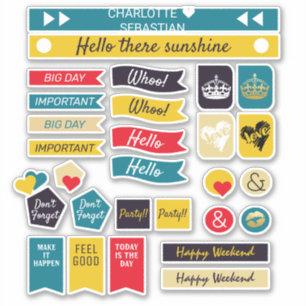 80s Retro Colour Crown Love Heart Planner