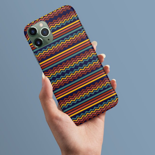 80s retro colourful stripe zigzag abstract pattern Case-Mate iPhone case (Creator Uploaded)