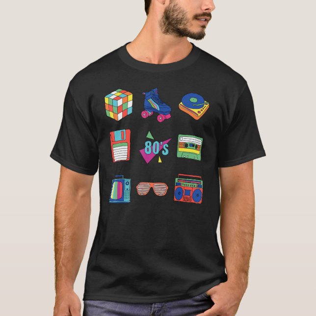80's Retro Fashion Throwback Culture Disco Music P T-Shirt (Front)