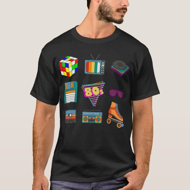 80s Retro Fashionhrowback Culture Disco Music Part T-Shirt (Front)
