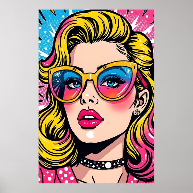 80s Retro Glam Pop Art Poster (Front)