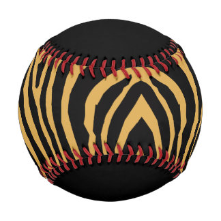 80s RETRO GOLD & BLACK ANIMAL PRINT STRIPE PATTERN Baseball