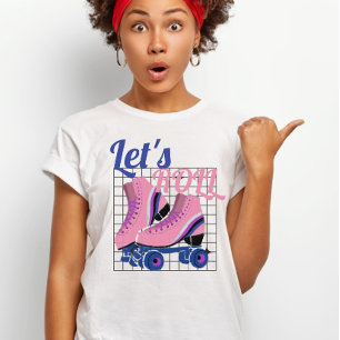 80s retro groovy Let's roll skating graphic T-Shirt