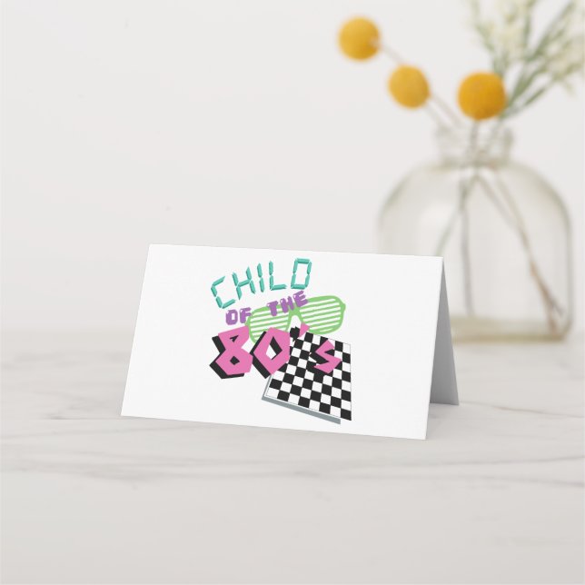 80s Retro Motif Place Card (Front)