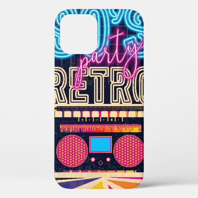 80s, retro music party. Old style poster. Disco fl Case-Mate iPhone Case (Back)