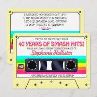 80's Retro Neon Label Cassette Birthday Party