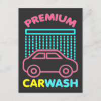80's retro neon premium car wash car