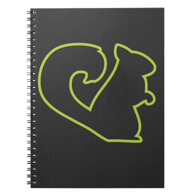 80s Retro Neon Sign Squirrel - Rodent Animal Notebook (Front)