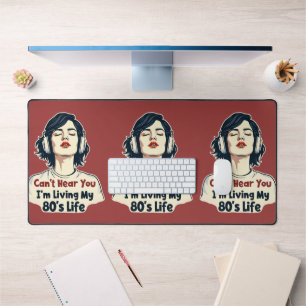 80s Retro Nostalgic Music Lover Throwback Design Desk Mat