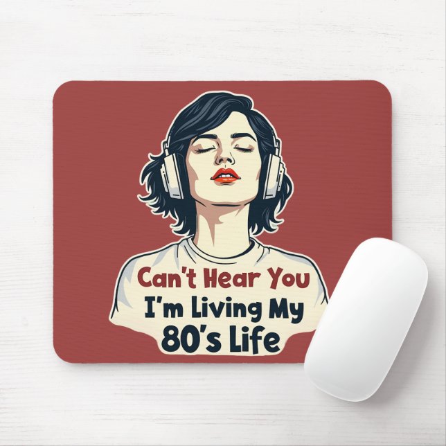 80s Retro Nostalgic Music Lover Throwback Design Mouse Mat (With Mouse)