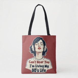 80s Retro Nostalgic Music Lover Throwback Design Tote Bag