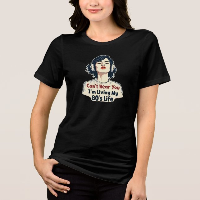 80s Retro Nostalgic Music Lover Throwback Design Tri-Blend Shirt (Front)