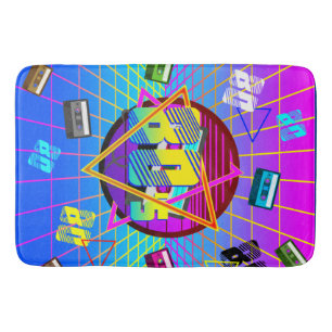 80's RETRO OLD SCHOOL CASSETTE TAPE   Bath Mat