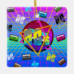 80's RETRO OLD SCHOOL CASSETTE TAPE Ceramic Ornament