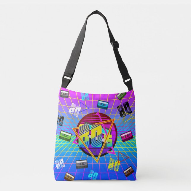 80's RETRO OLD SCHOOL CASSETTE TAPE Crossbody Bag (Front)