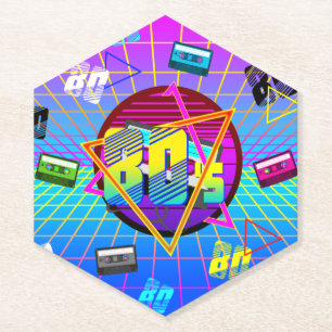 80's RETRO OLD SCHOOL CASSETTE TAPE Paper Coaster