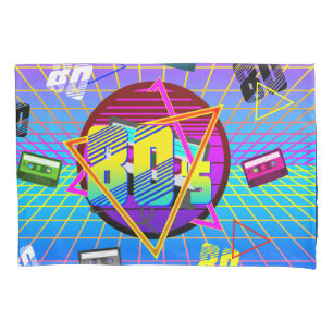80's RETRO OLD SCHOOL CASSETTE TAPE  Pillowcase