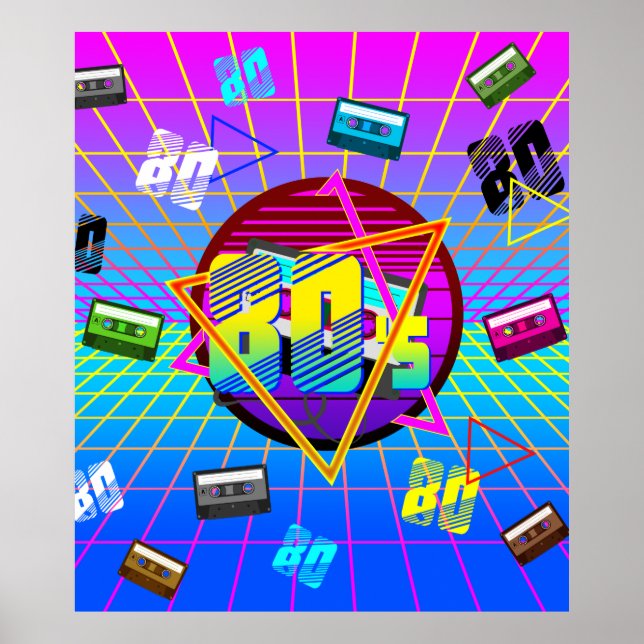 80's RETRO OLD SCHOOL CASSETTE TAPE    Poster (Front)