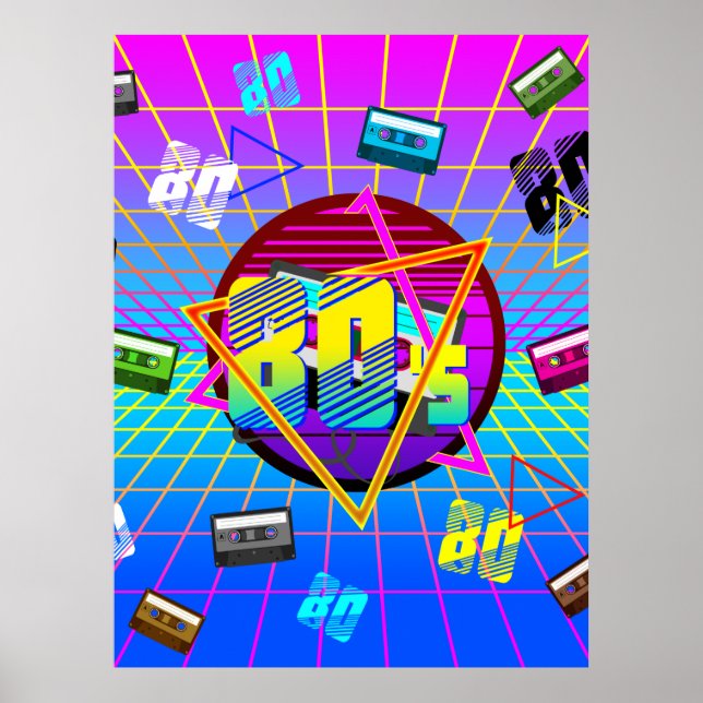 80's RETRO OLD SCHOOL CASSETTE TAPE    Poster (Front)